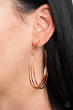 Paparazzi Accessories - Rimmed Radiance - Copper Hoop Earrings - Travona's Dazzling Jewels