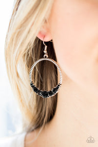 Paparazzi Accessories - Self-Made Millionaire - Black Earrings - Travona's Dazzling Jewels