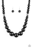 Paparazzi Accessories - Panama Panorama - Black Wooden Necklace - Travona's Dazzling Jewels