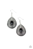 Paparazzi Accessories - Tropical Topography - Black Earrings - Travona's Dazzling Jewels