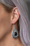 Paparazzi Accessories - Tropical Topography - Black Earrings - Travona's Dazzling Jewels