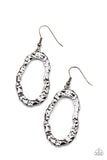 Paparazzi - ​ARTIFACT Checker - Black Earrings