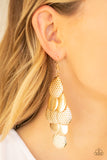 Paparazzi Accessories - Chime Time - Gold Earrings - Travona's Dazzling Jewels