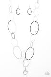 Paparazzi Accessories - City Circuit - Silver Lanyard Necklace - Travona's Dazzling Jewels