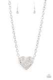 Paparazzi - Heartbreakingly Blingy - Rhinestone Heart Necklace
