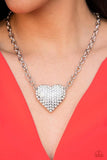 Paparazzi - Heartbreakingly Blingy - Rhinestone Heart Necklace